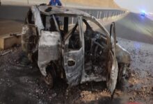 حادث بطريق السخنه اصدام سياره ملاكي بالحاجز الخرساني يسفر عن تفـ.ـحم شخصين 7 img 1691432389637