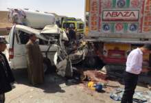 مصرع واصابه ١٨ شخص أثر تصادم بين نقل وميكروباص بالدائري الاقليمي 7 FB IMG 1711551375392