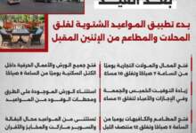 عودة العمل بالمواعيد الشتوية لغلق المحال العامة بعد عيد الفطر 7 IMG ٢٠٢٤٠٤١٢ ١٥٥٧٣٩