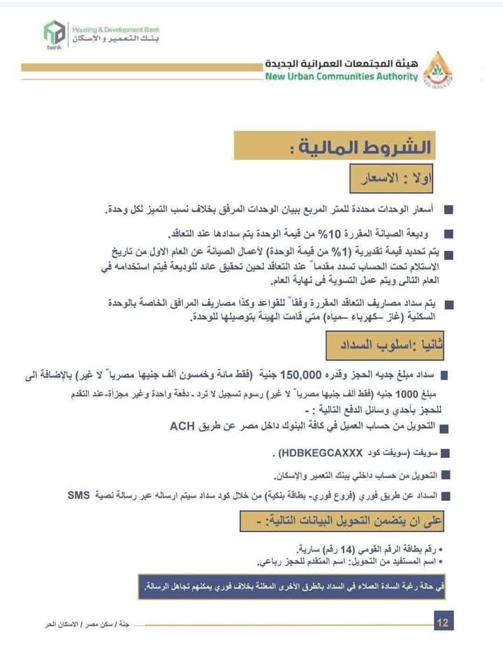 طرح جديد لوحدات "جنة - سكن مصر - الإسكان الحر" غدًا 15 أبريل عبر موقع بنك التعمير والإسكان: التفاصيل وشروط الحجز المجاني! 2 FB IMG 1744677196519