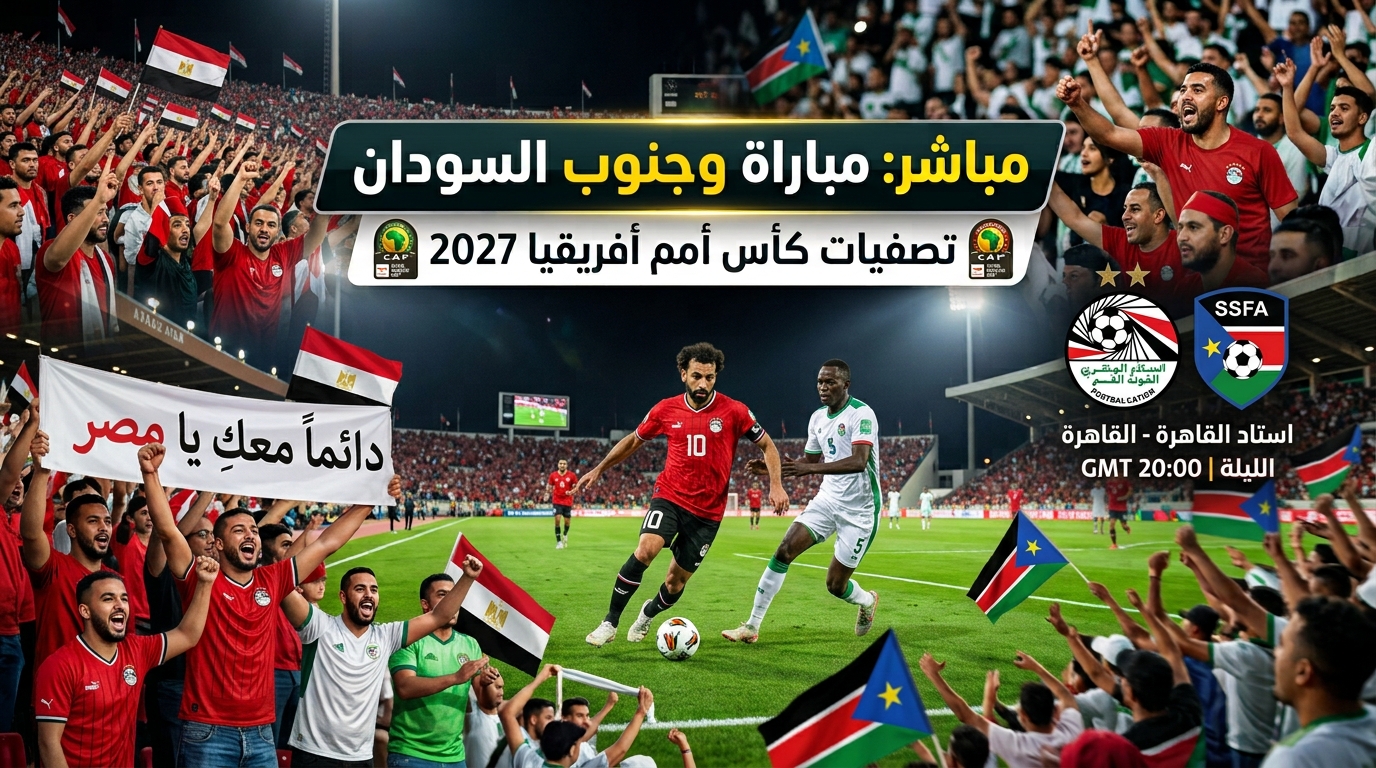 مباراة مصر وجنوب السودان مباشر